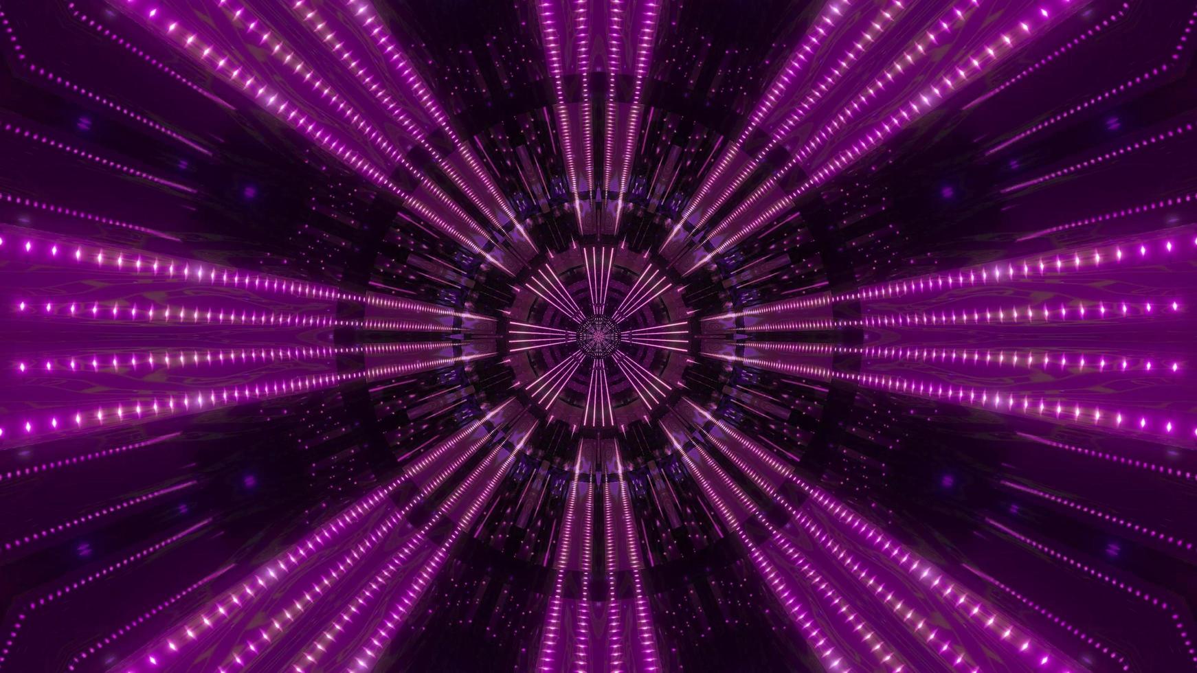 lila och vitt ljus och former kalejdoskop 3d illustration för bakgrund eller tapet foto