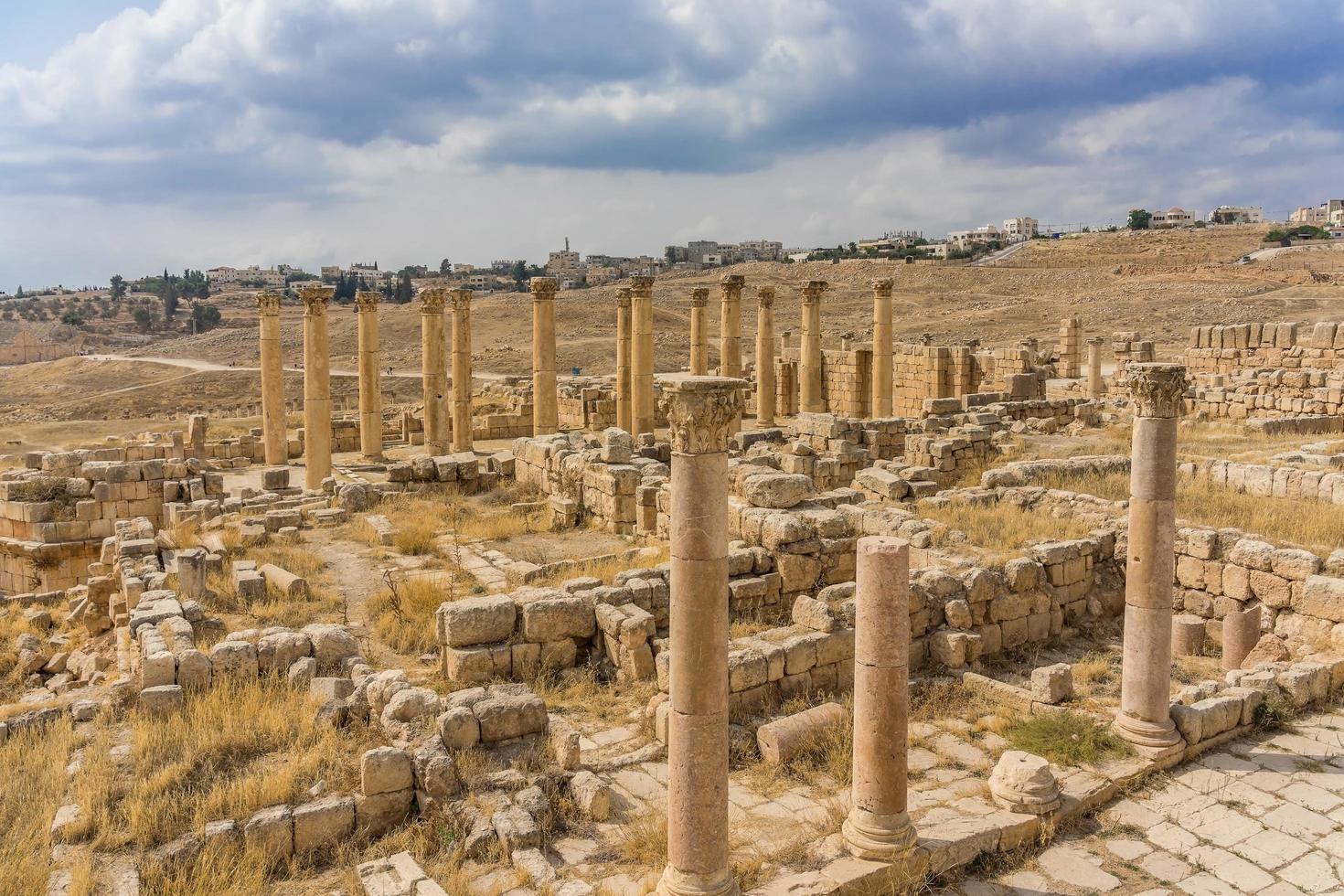 forntida romerska ruiner i jerash, jordanien foto