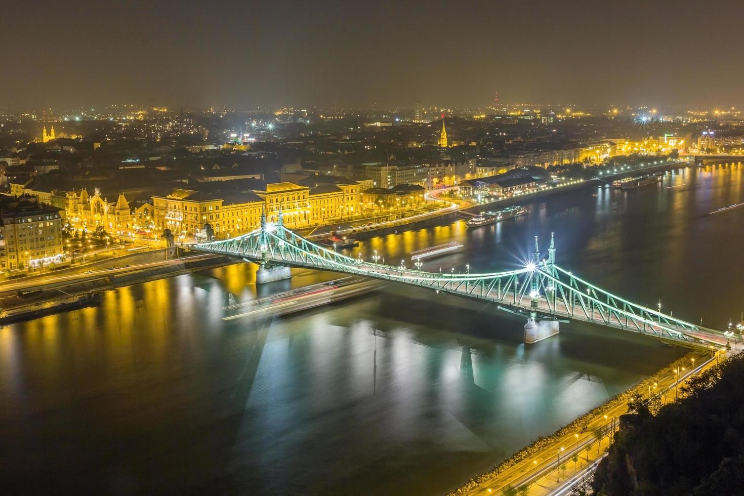 frihetsbron och Donaufloden i Budapest foto