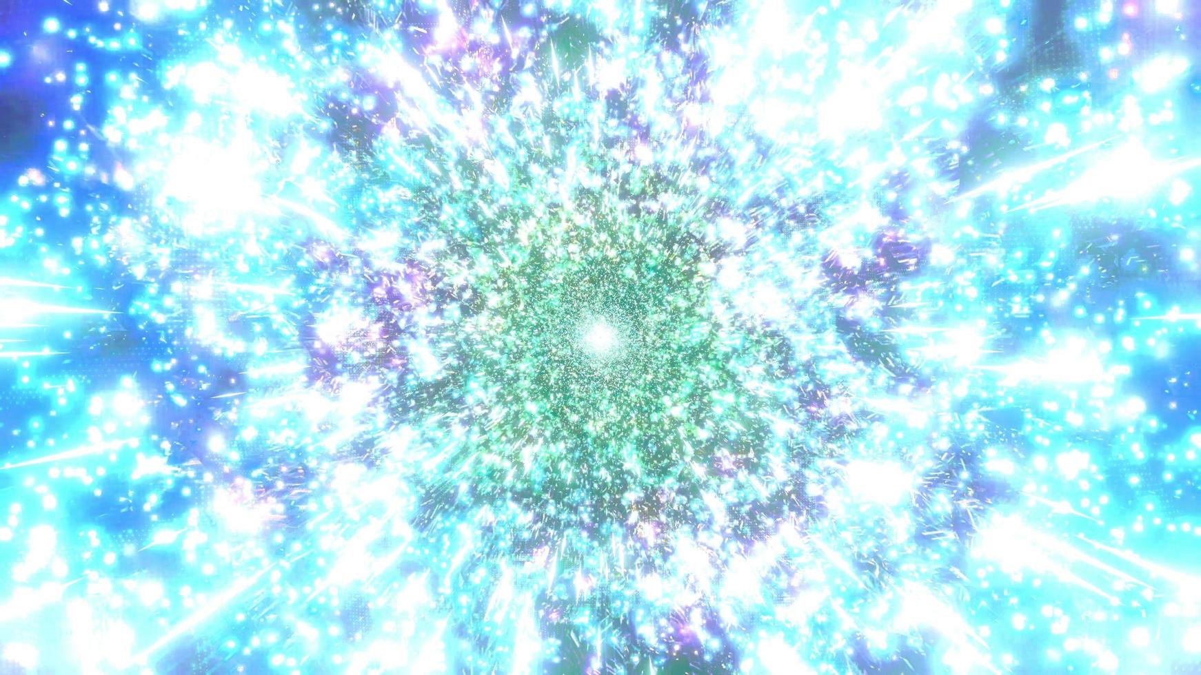 grönt, blått och vitt ljus och former kalejdoskop 3d illustration för bakgrund eller tapet foto