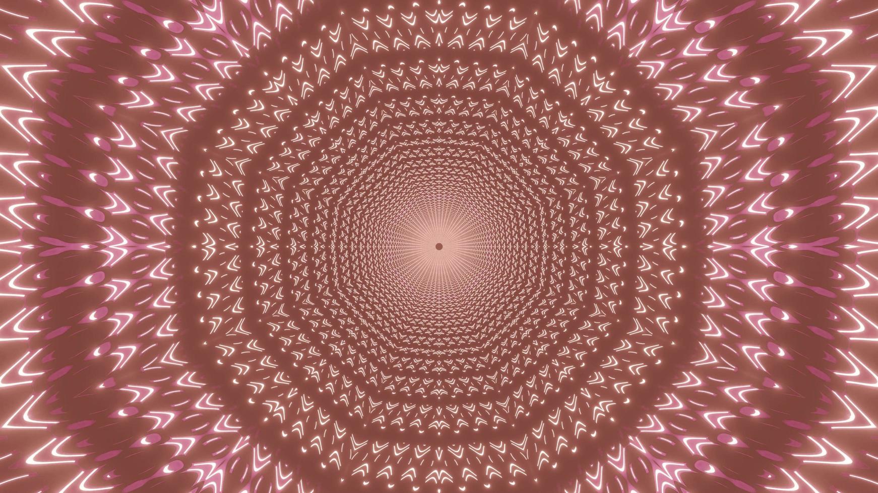 bruna, rosa och vita ljus och former kalejdoskop 3d illustration för bakgrund eller tapet foto