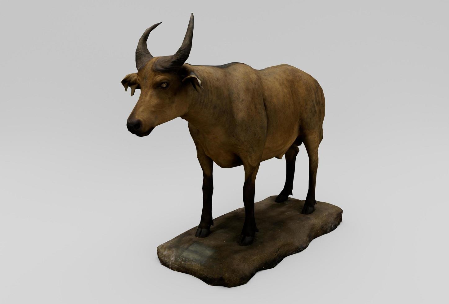 afrikansk buffel, däggdjur 3d tolkning på vit bakgrund foto