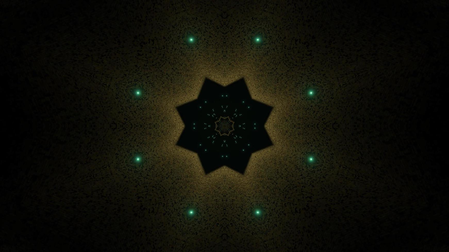 stjärna form 3d illustration kalejdoskop design för bakgrund eller tapet foto