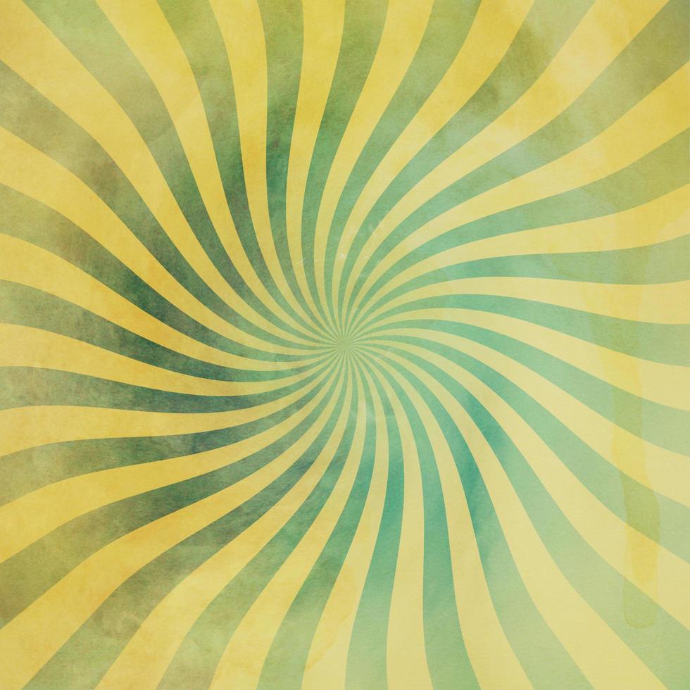 grunge grön och gul årgång sunburst virvla runt, snurra bakgrund textur foto