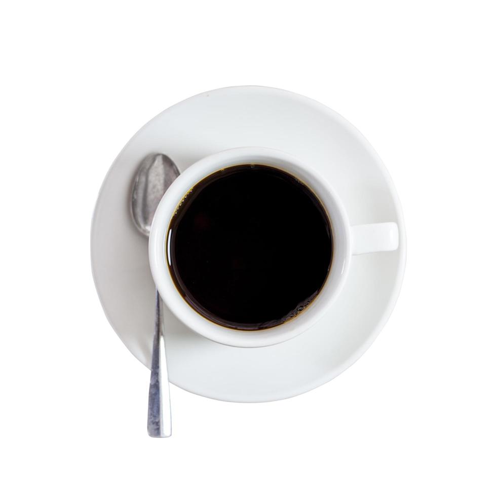 svart kaffe på isolerat vit med klippning väg. foto