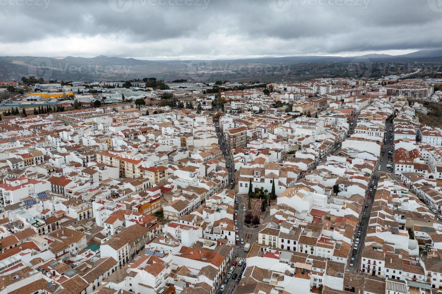 antenn se av de stad gator av ronda, Spanien i andalusien. foto