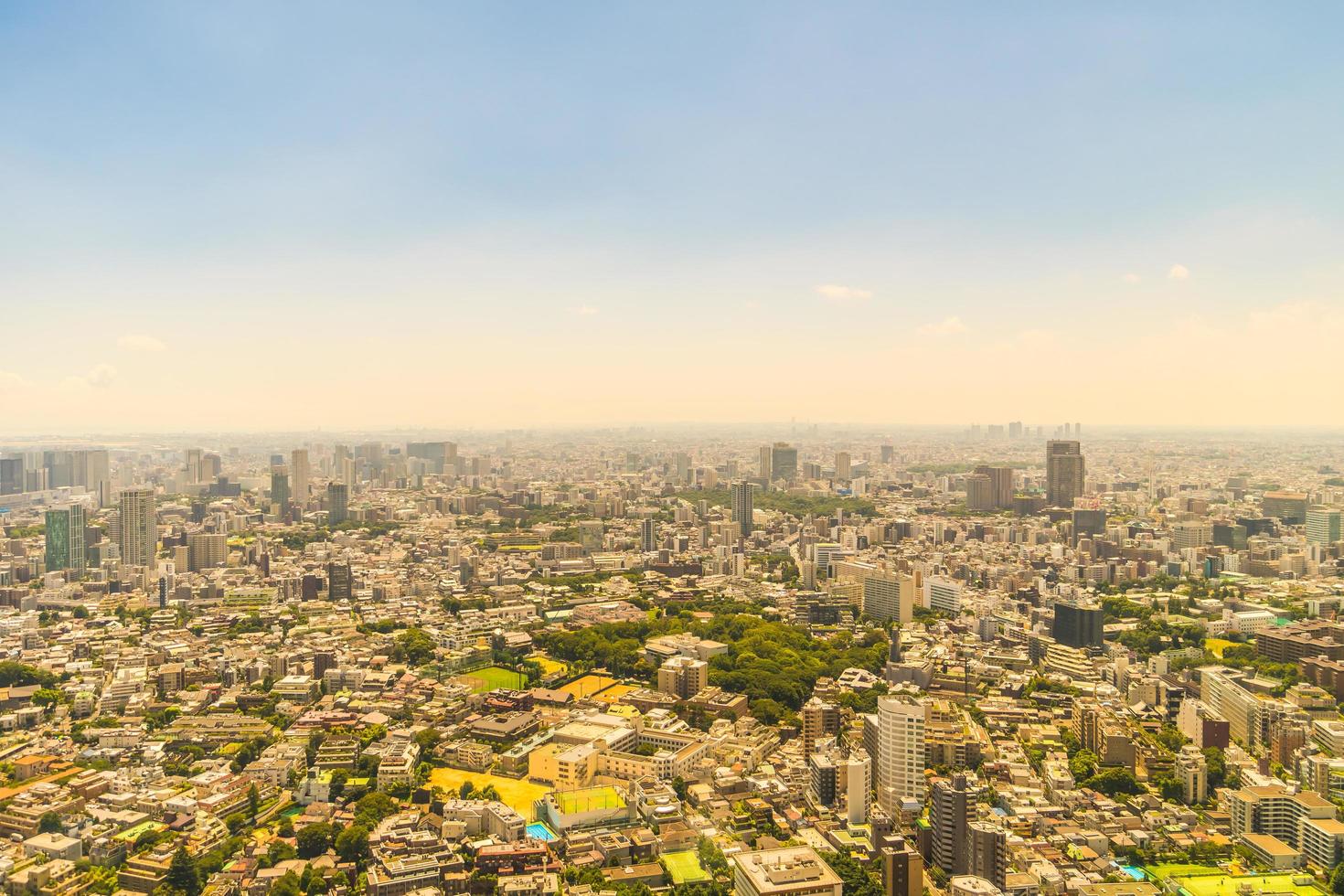 Flygfoto över Tokyo stad, Japan foto