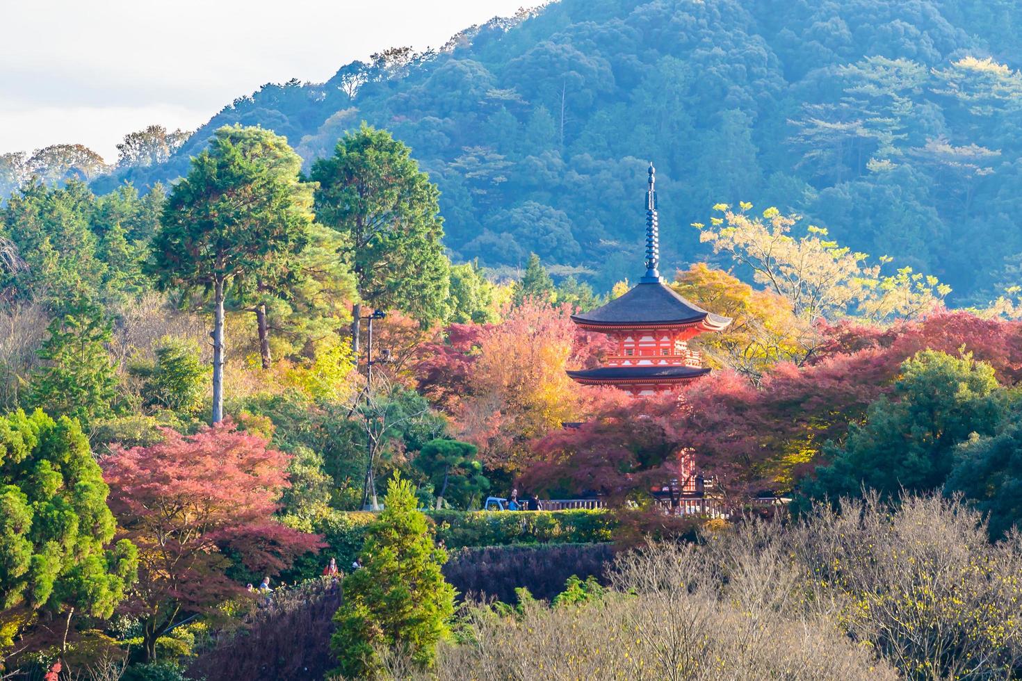 kiyomizu dera-templet i Kyoto, Japan foto