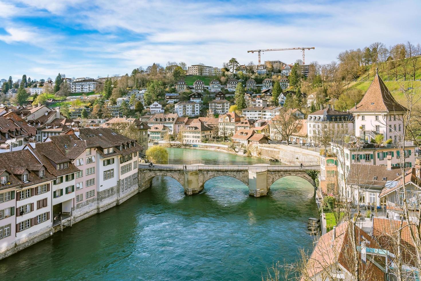 utsikt över den gamla stadskärnan i Bern, Schweiz foto
