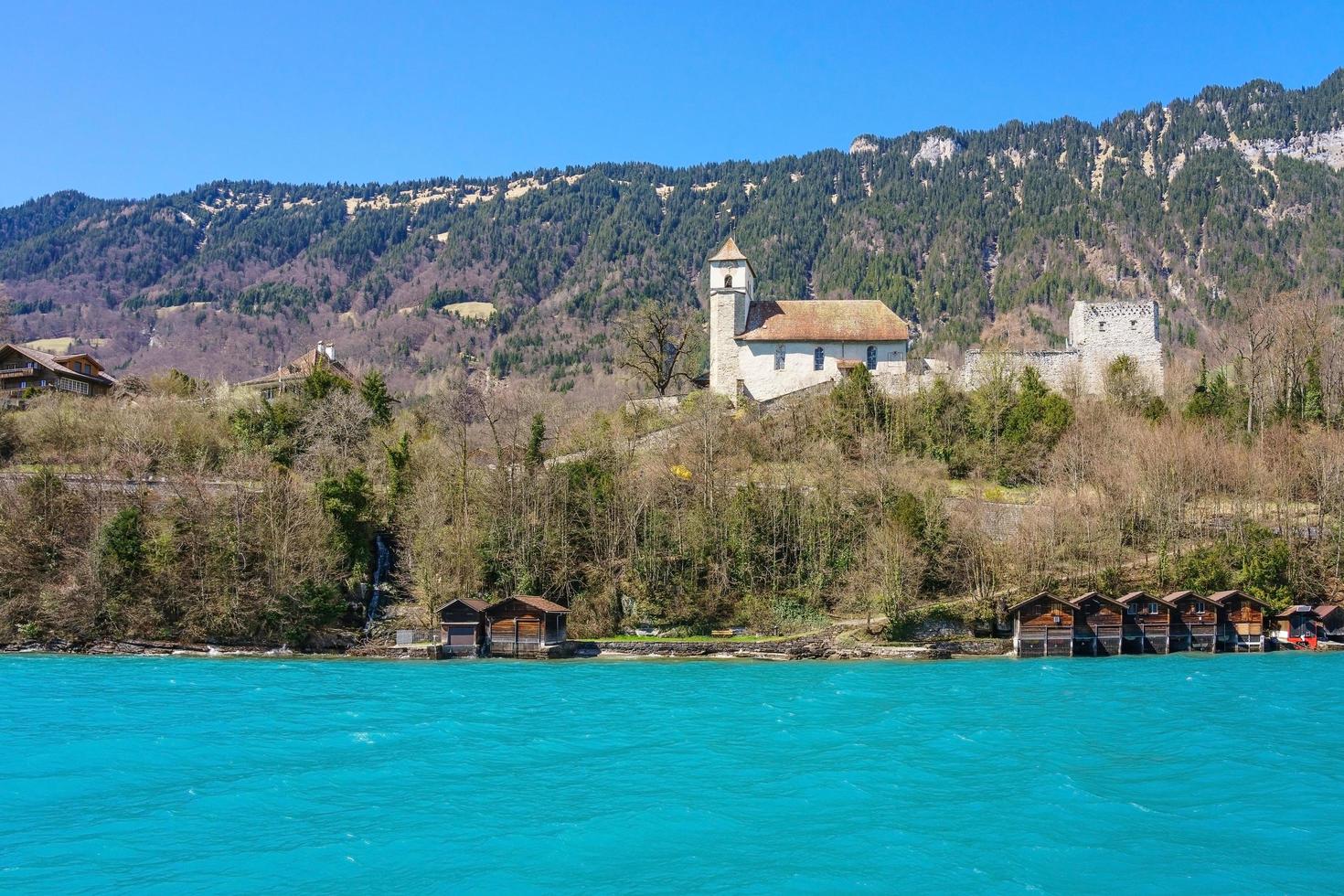 brienz stad vid sjön brienz av interlaken, schweiz foto