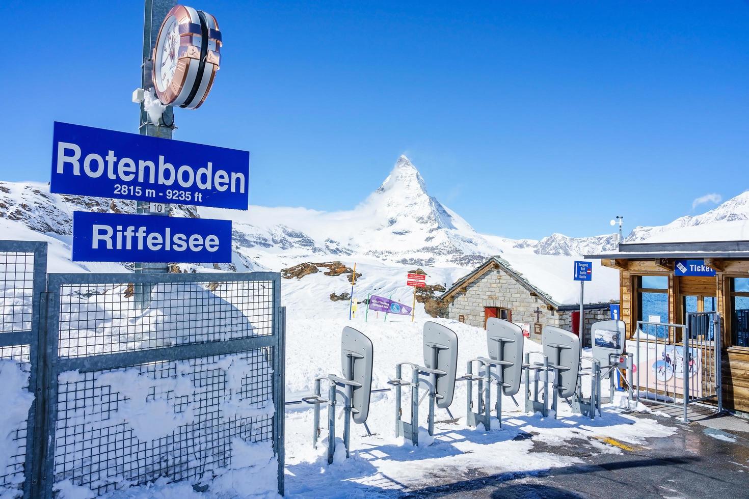 rotenboden station i Zermatt, Schweiz, 2018 foto