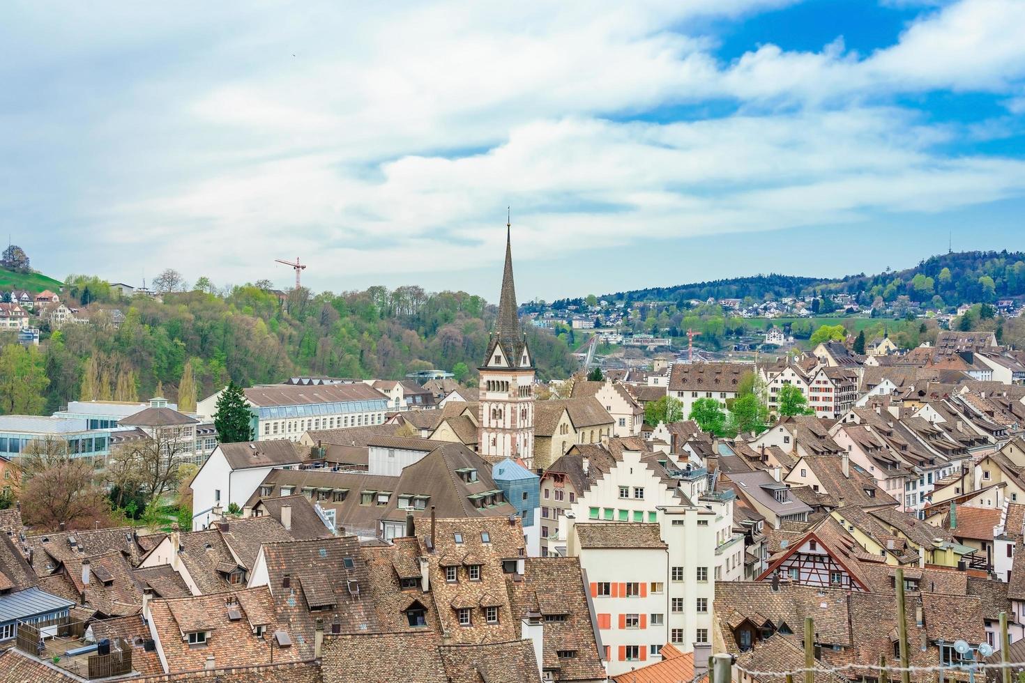 panoramautsikt över den gamla staden Schaffhausen, Schweiz foto