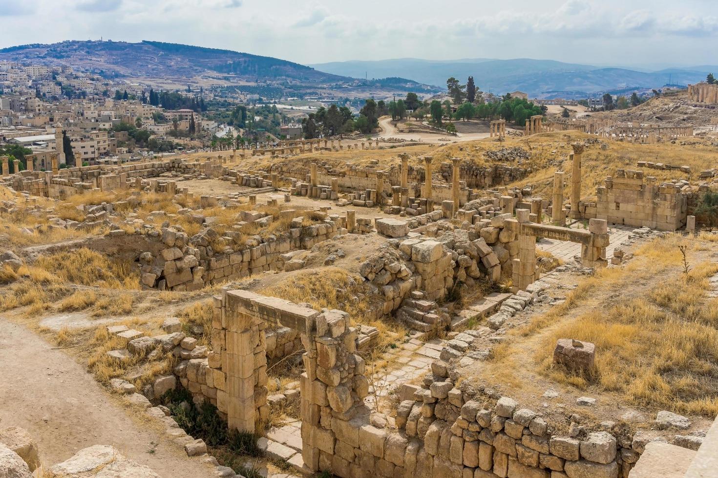 ruiner av den antika romerska staden Gerasa, Jordanien foto