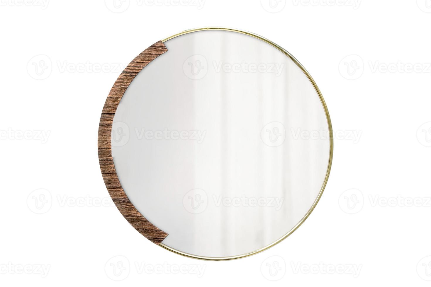 264 gyllene och trä- spegel isolerat på en transparent bakgrund foto