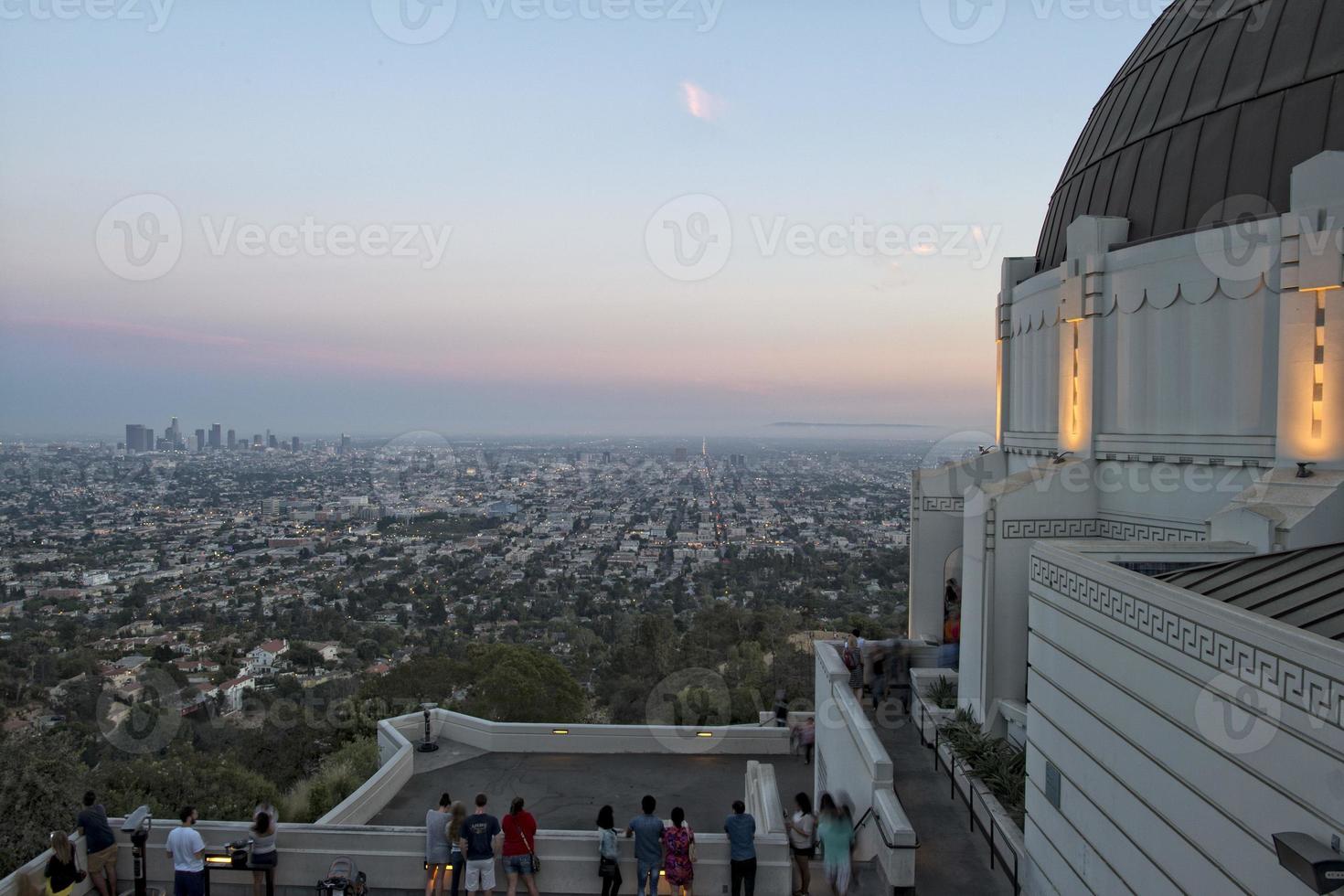 los angeles natt se från observatorium foto