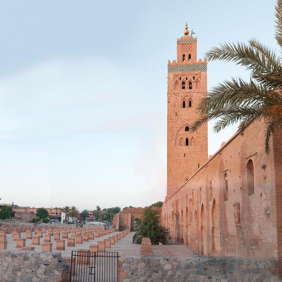 skön se av kutubiyya eller koutoubia moské, i marrakech foto