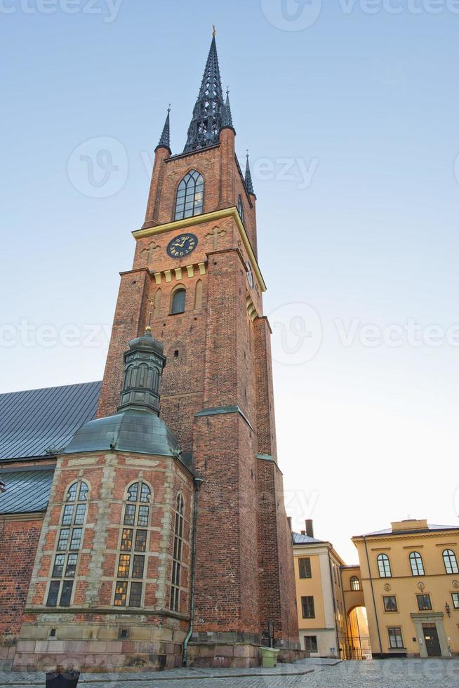 stockholm se på blå himmel bakgrund foto