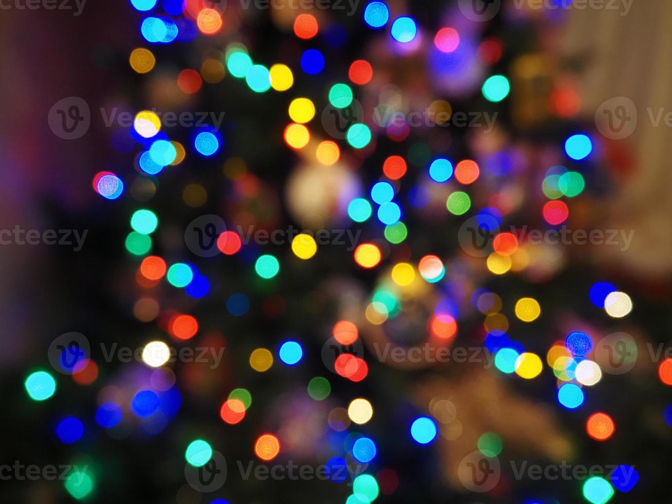 jul träd lampor fläck bakgrund foto