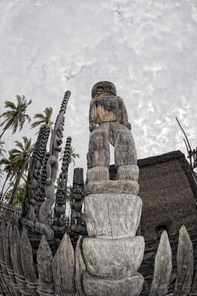 hawaii tiki trä- staty foto