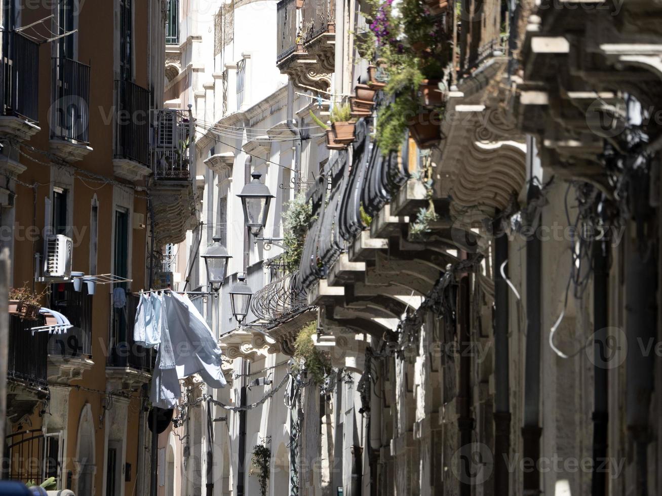 ortigia syrakus gammal stad allats små gator foto