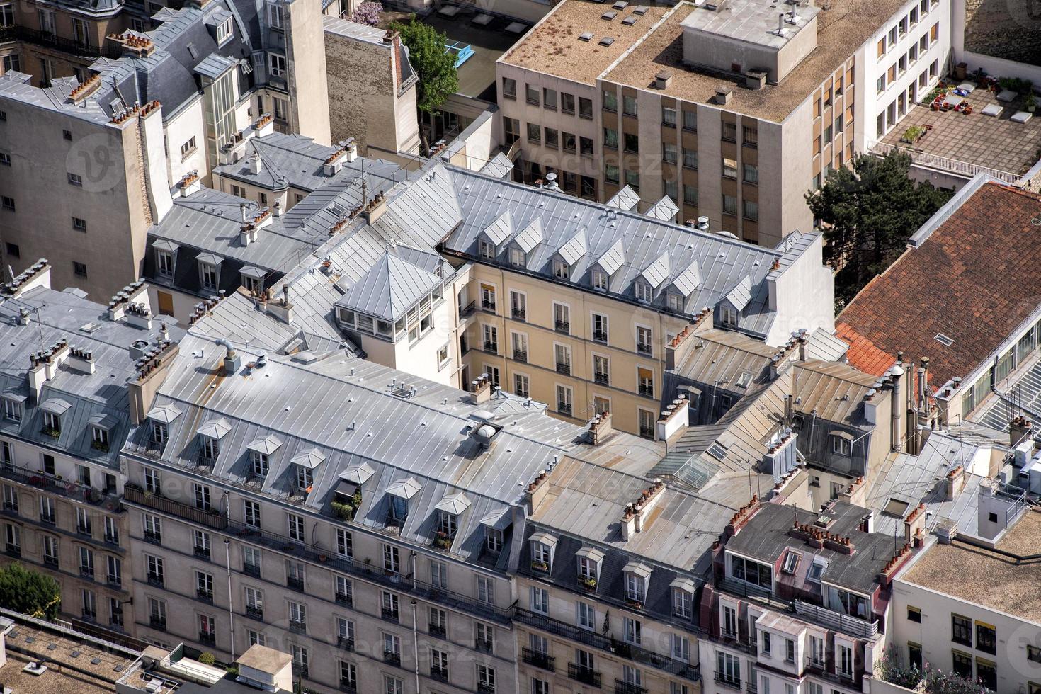 paris tak och byggnad Stadsutsikt foto