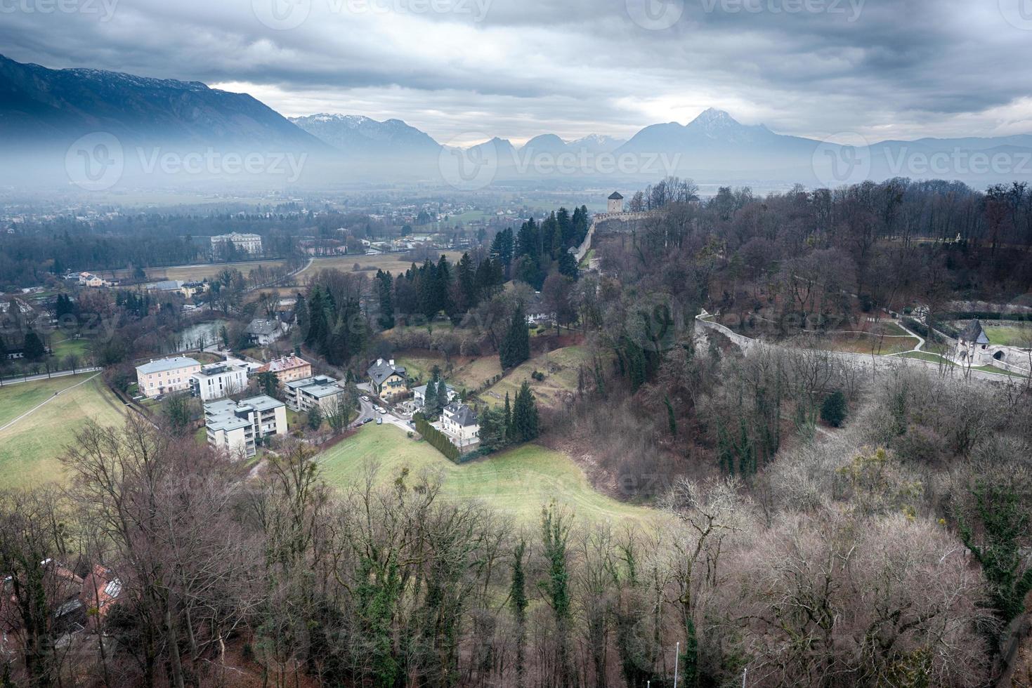 Salzburg slott se landskap panorama foto