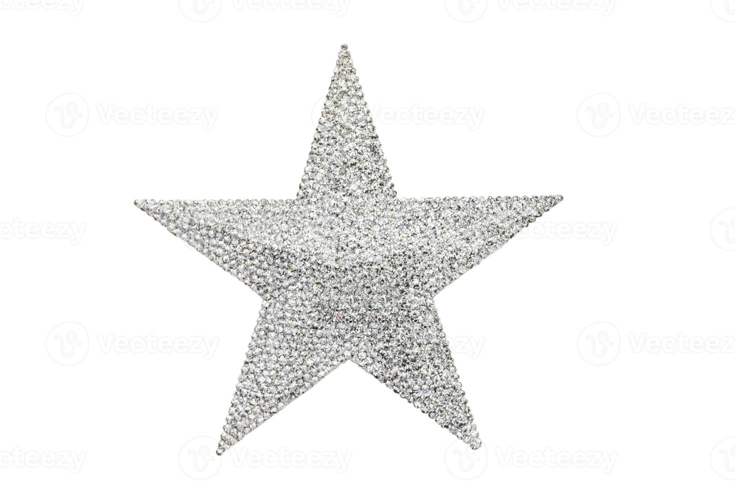 6958 silver- stjärna isolerat på en transparent bakgrund foto