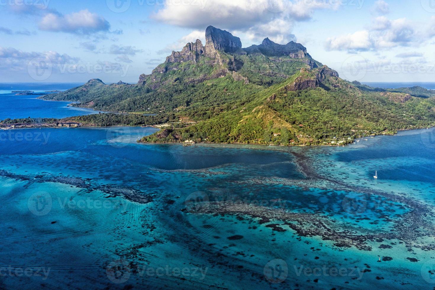 bora bora franska polynesien paradis ö antenn se panorama foto