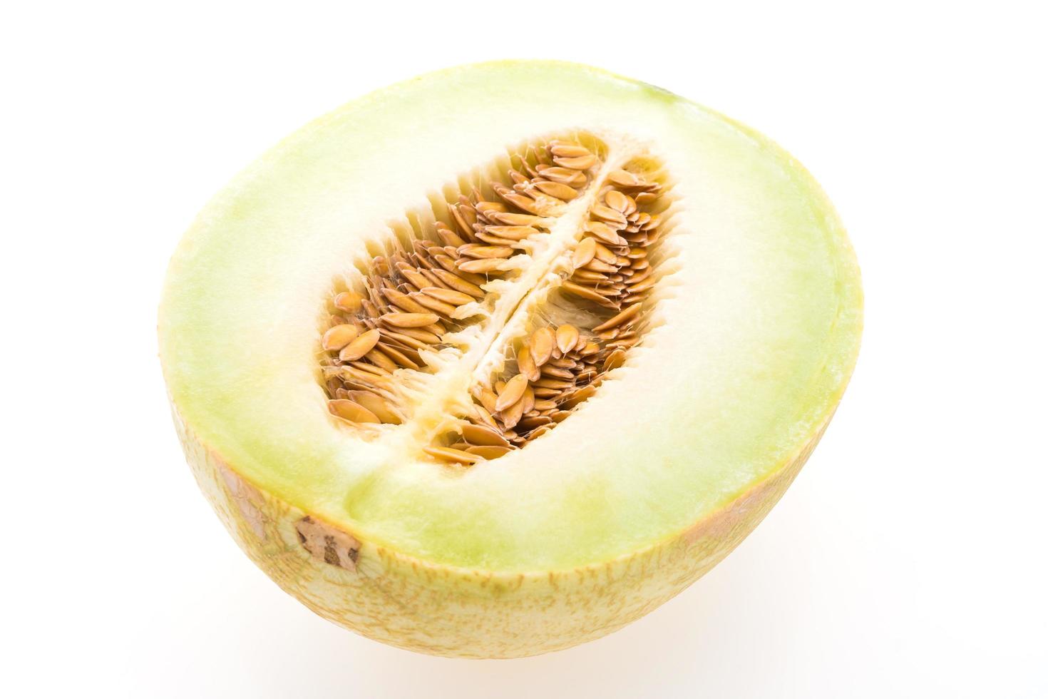 melon eller cantaloup på vit bakgrund foto