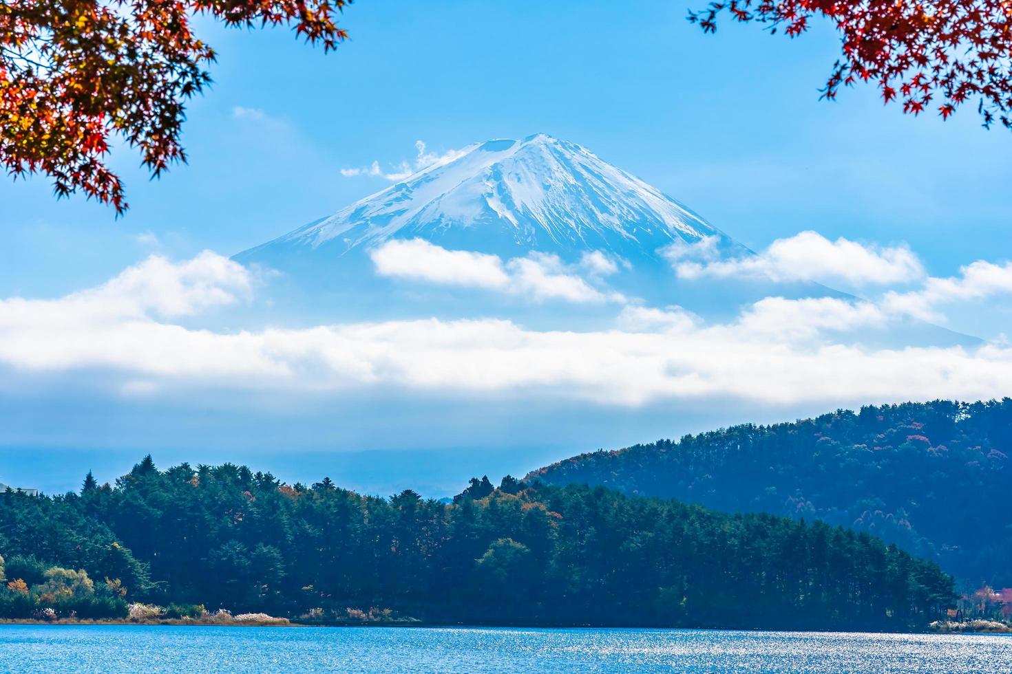 landskap runt mt. fuji i japan på hösten foto