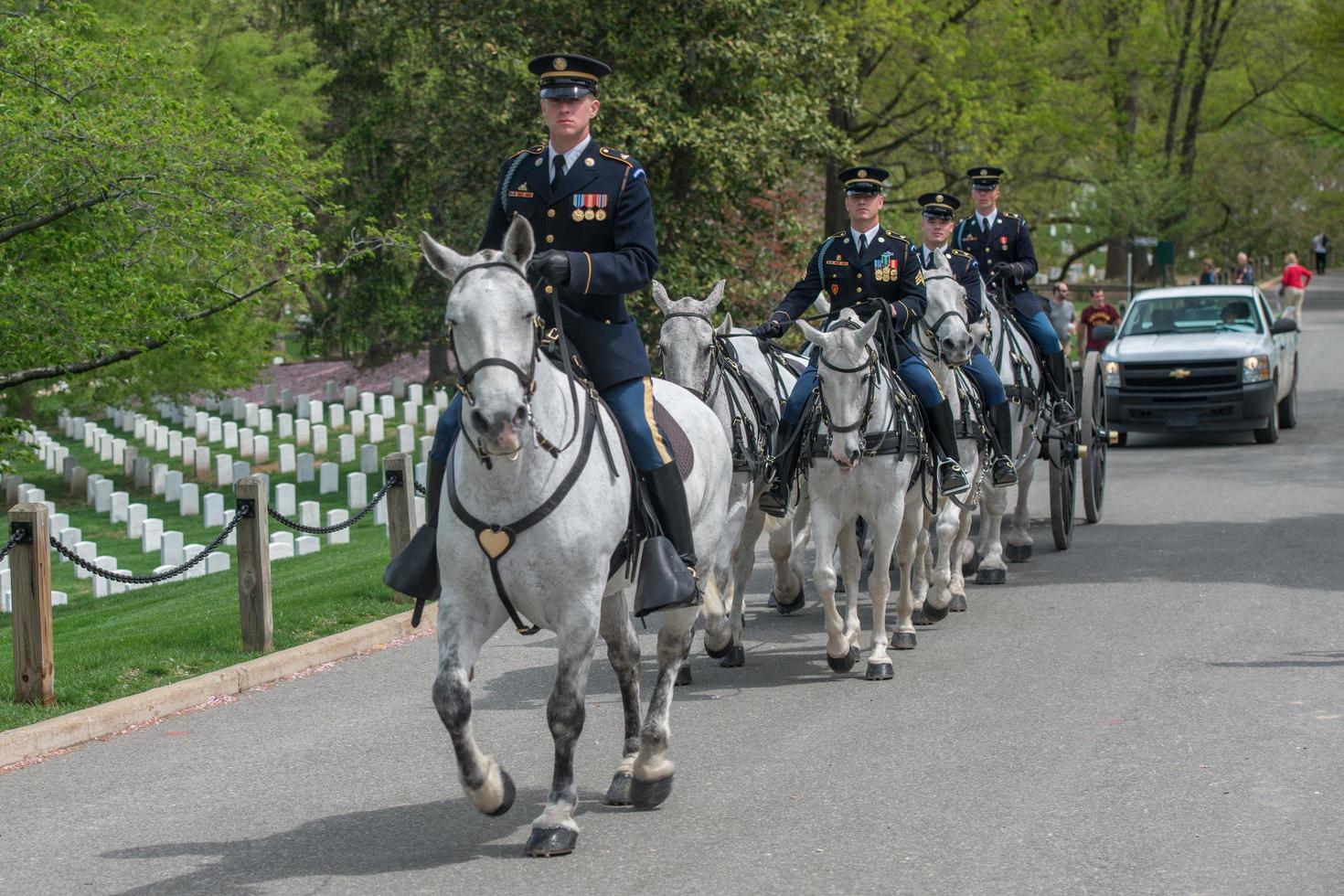 Washington dc, USA - Maj, 2 2014 - oss armén marin begravning på arlington kyrkogård foto