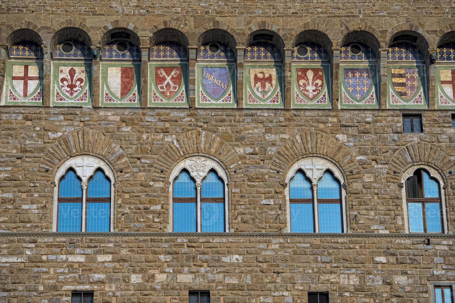 florens piazza della signoria torn detalj foto