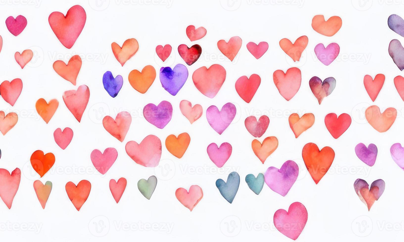 vattenfärg hjärta form för valentine dag foto