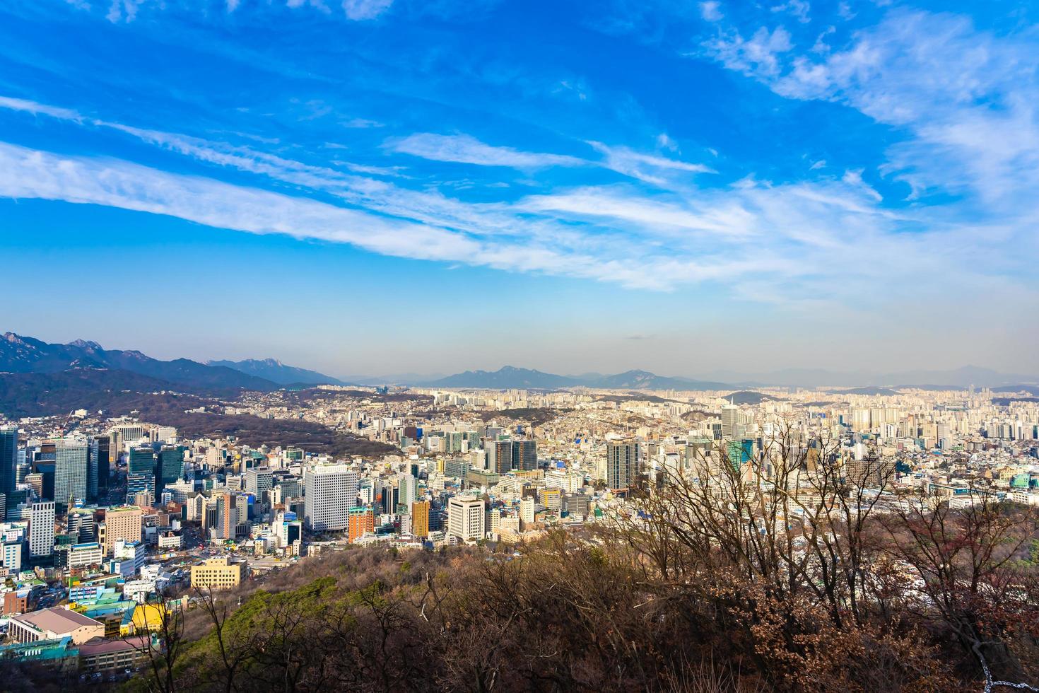 utsikt över Seoul staden, Sydkorea foto