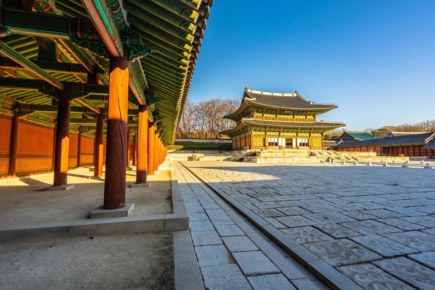 Changdeokgung palats i Seoul, Sydkorea foto