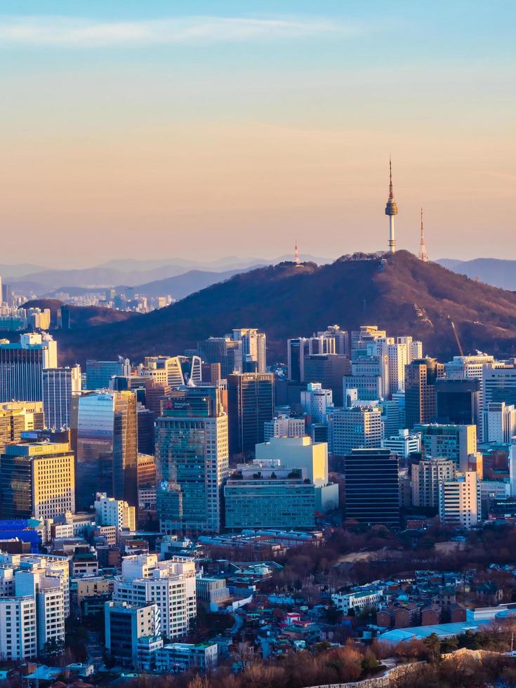 utsikt över Seoul staden, Sydkorea foto
