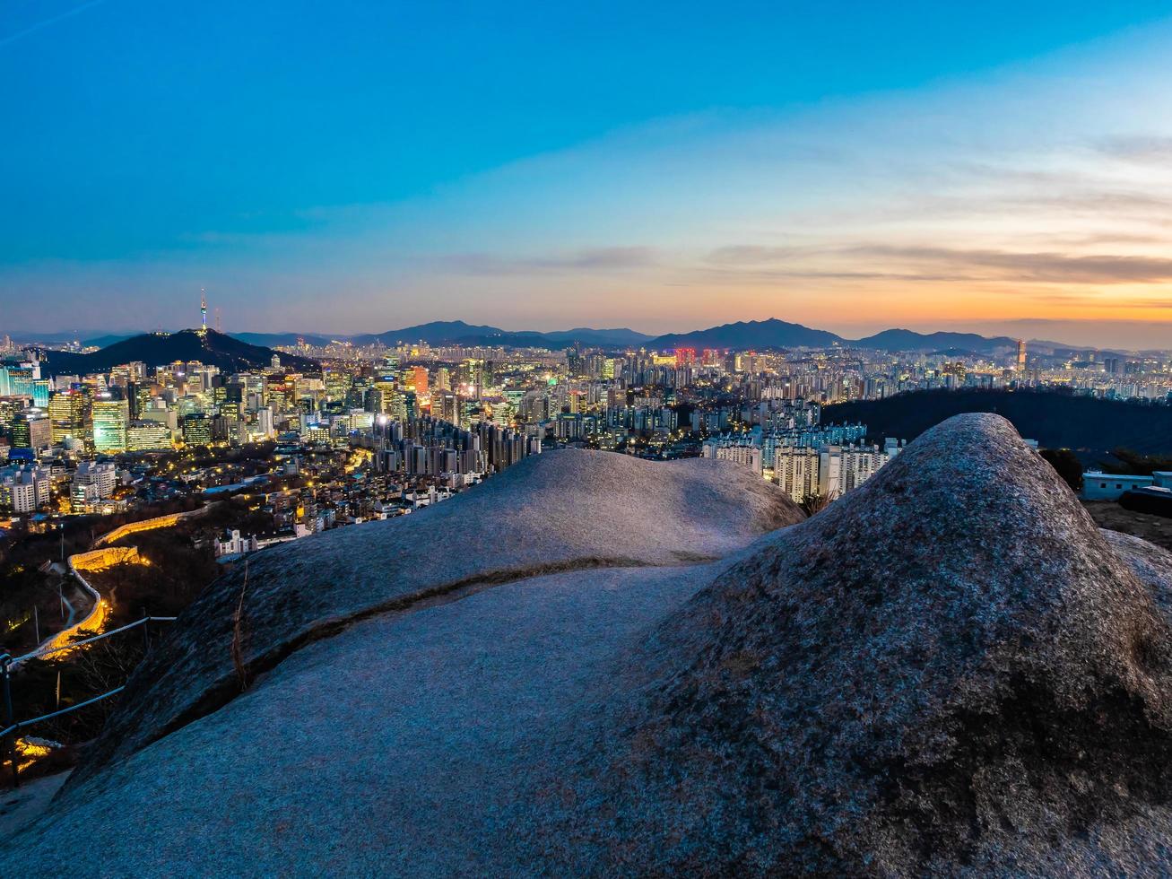 utsikt över Seoul staden, Sydkorea foto