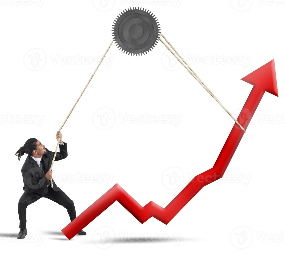 affärsman förändra statistik foto