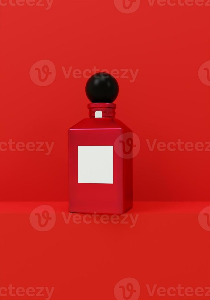 en falsk upp av realistisk tom kosmetisk rör isolerat på röd bakgrund, 3d tolkning , 3d illustration foto