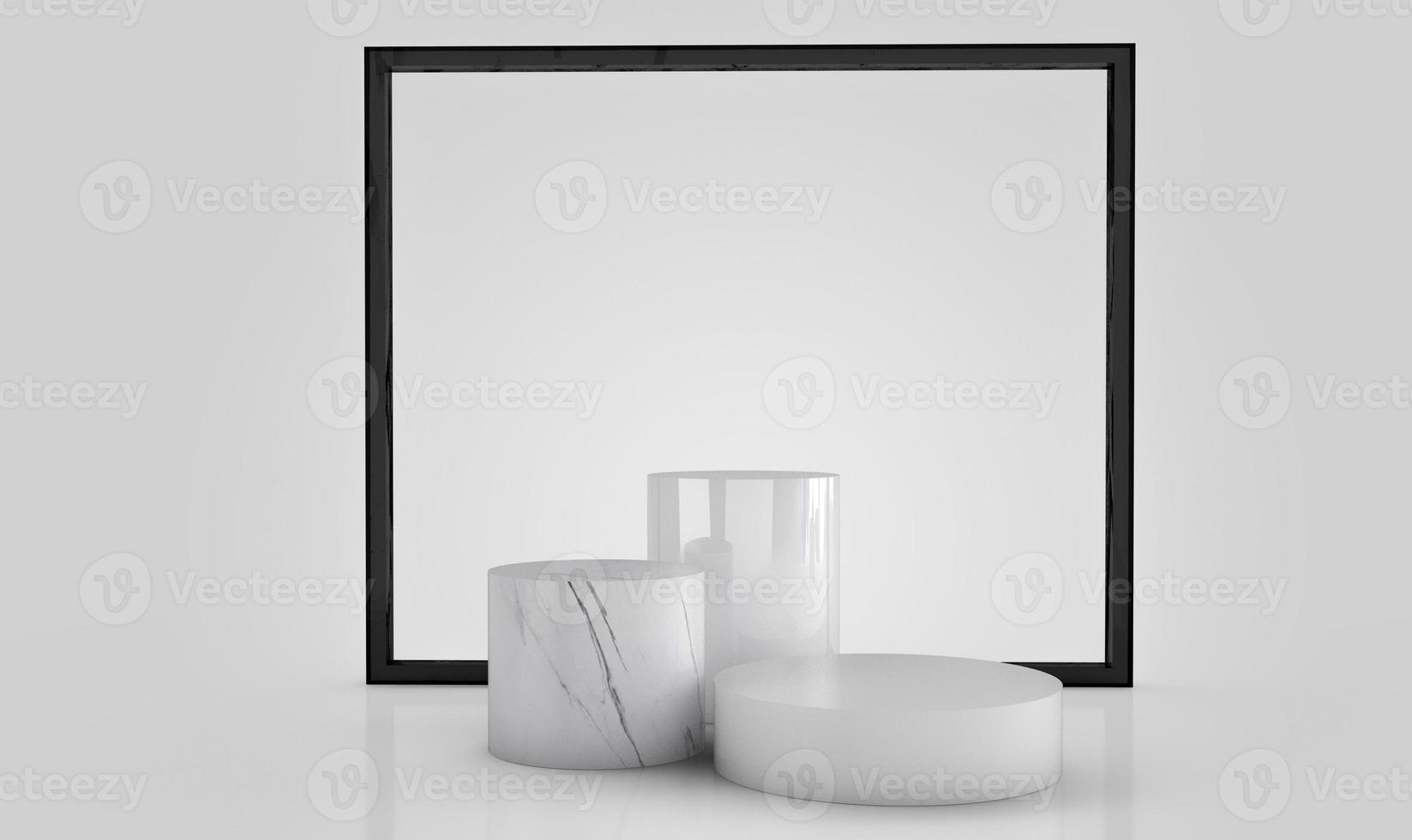 minimalistisk 3d-rendering av abstrakta geometriska former foto