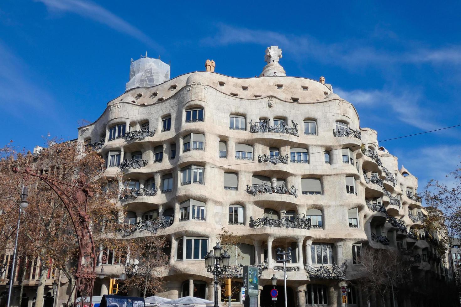 modernist och modernist byggnader i de stad av barcelona foto