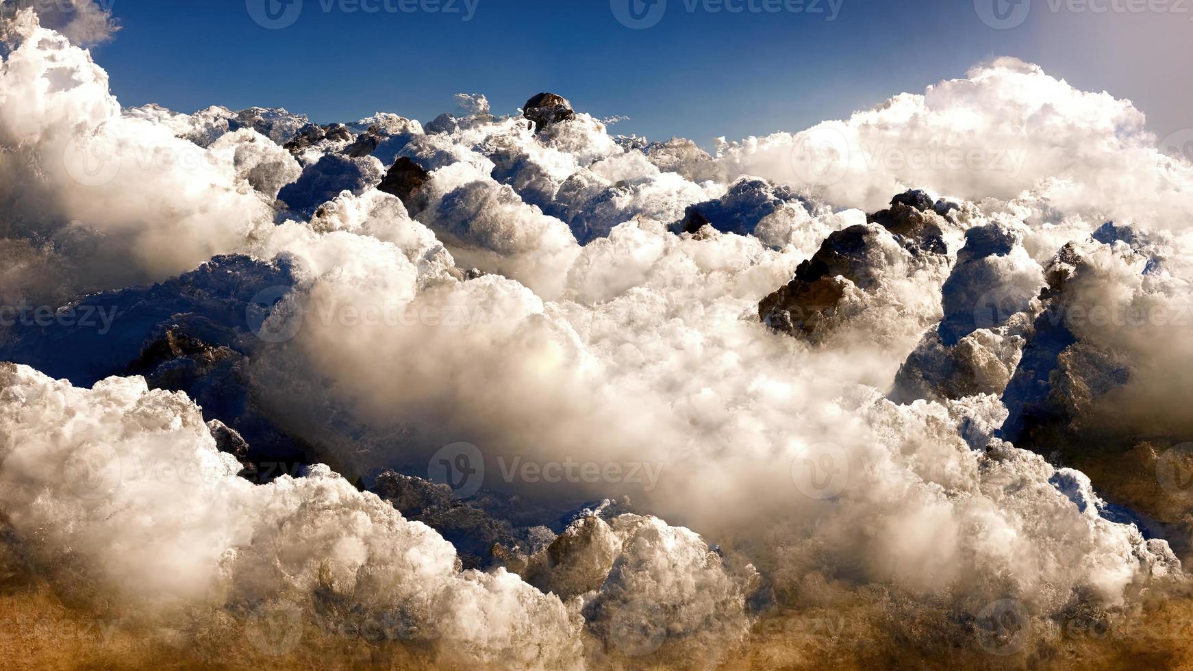 berg blast i de moln. abstrakt illustration konst foto