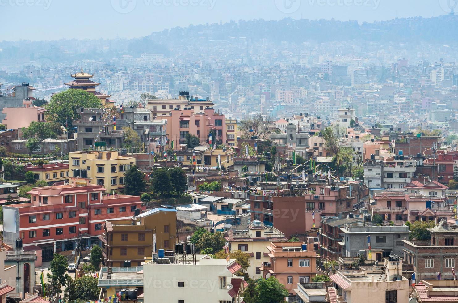 kathmandu stad de huvudstad stad av nepal, se från kathmandu dal. foto