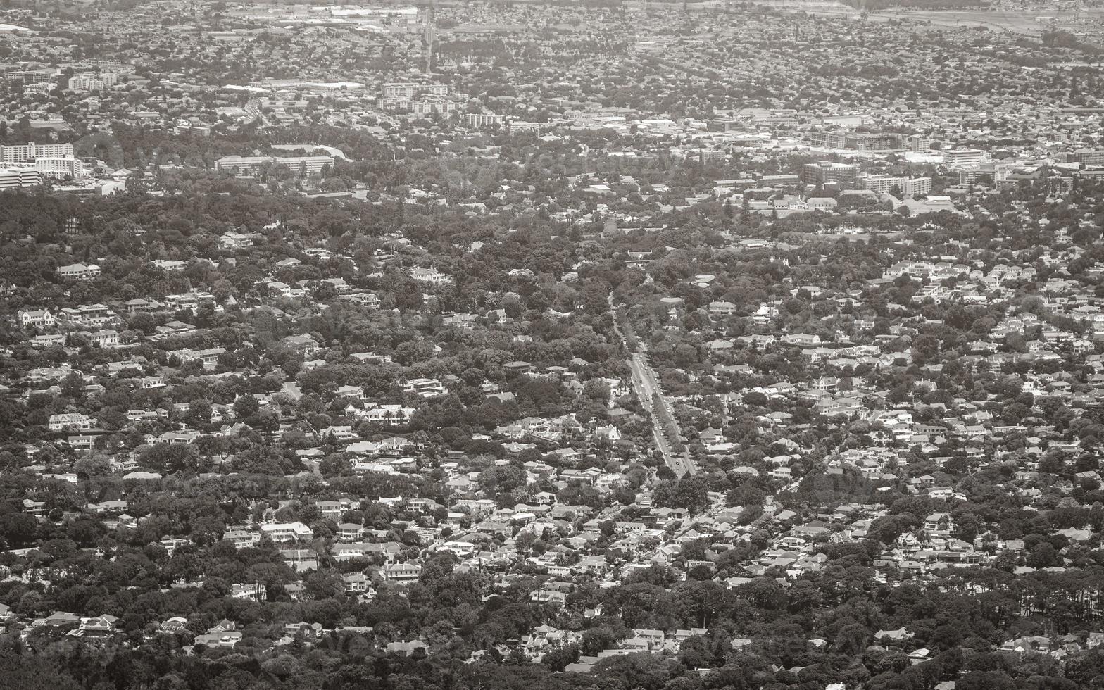 Newlands och Claremont, Kapstadens panorama från ovan. foto