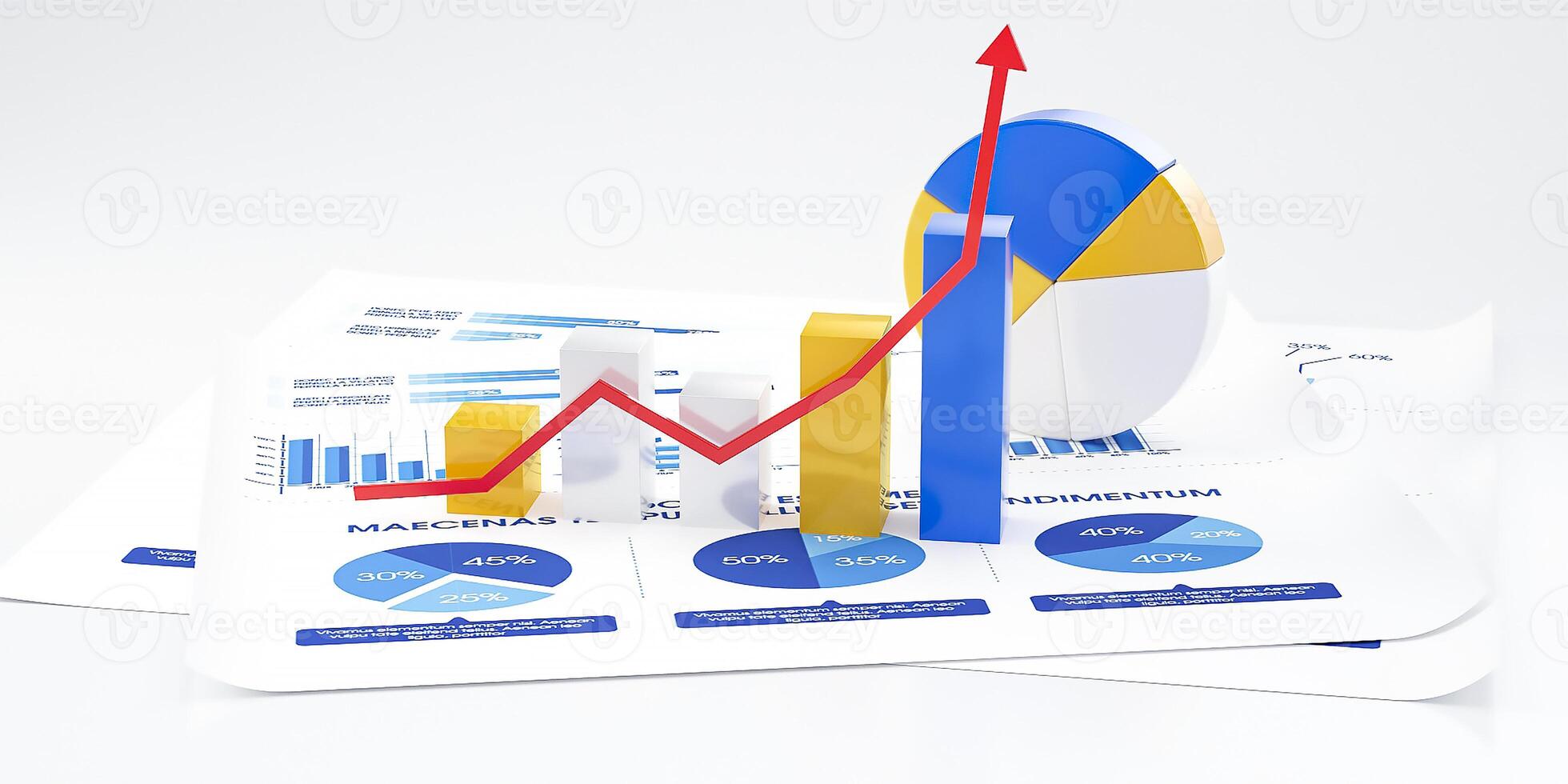 kreativ 3d tolkning finansiell tillväxt eller nedgång illustration foto