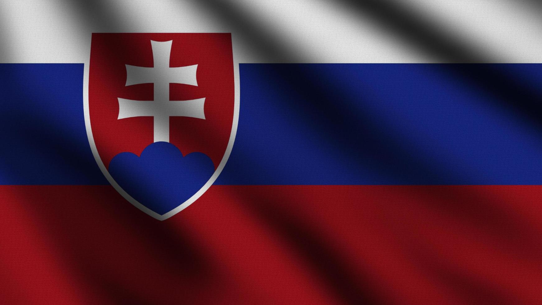 slovakia flagga blåser i de vind. full sida flygande flagga. 3d illustration foto