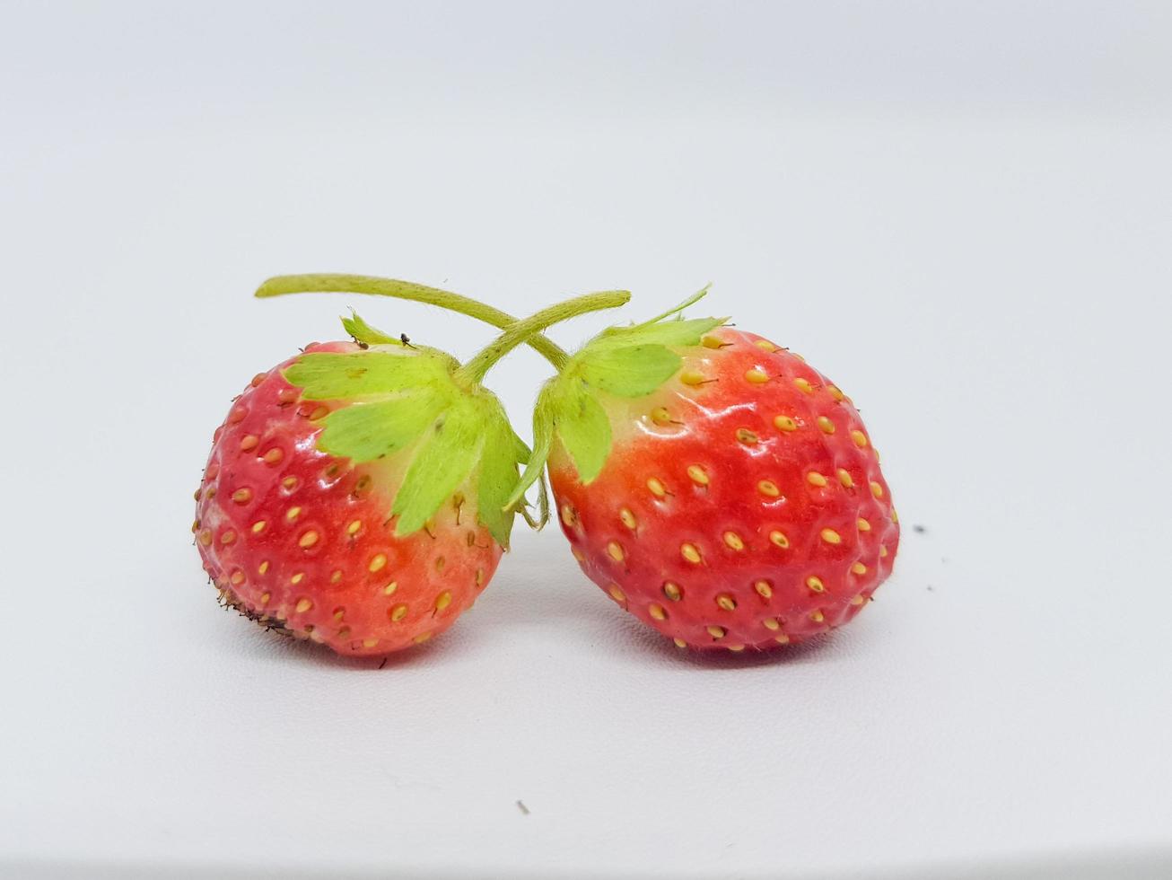 jordgubbar på en vit bakgrund foto