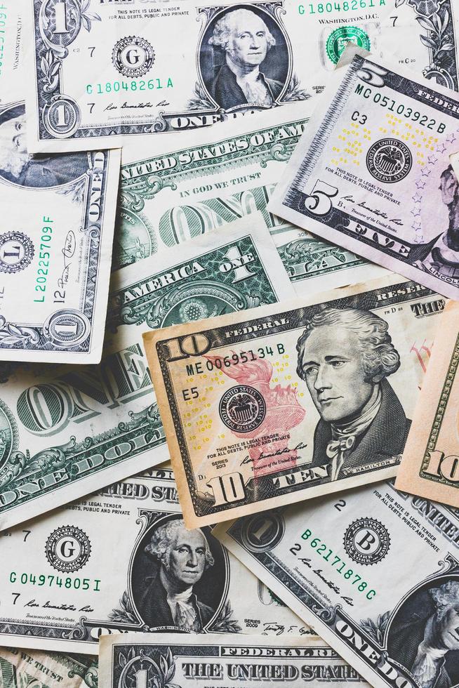 amerikanska dollar eller amerikanska dollar sedlar bakgrund foto
