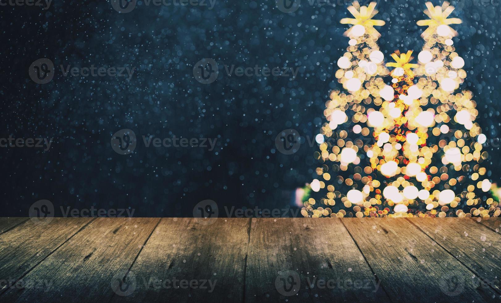 suddig jul bakgrund, bokeh med en vintage ton foto