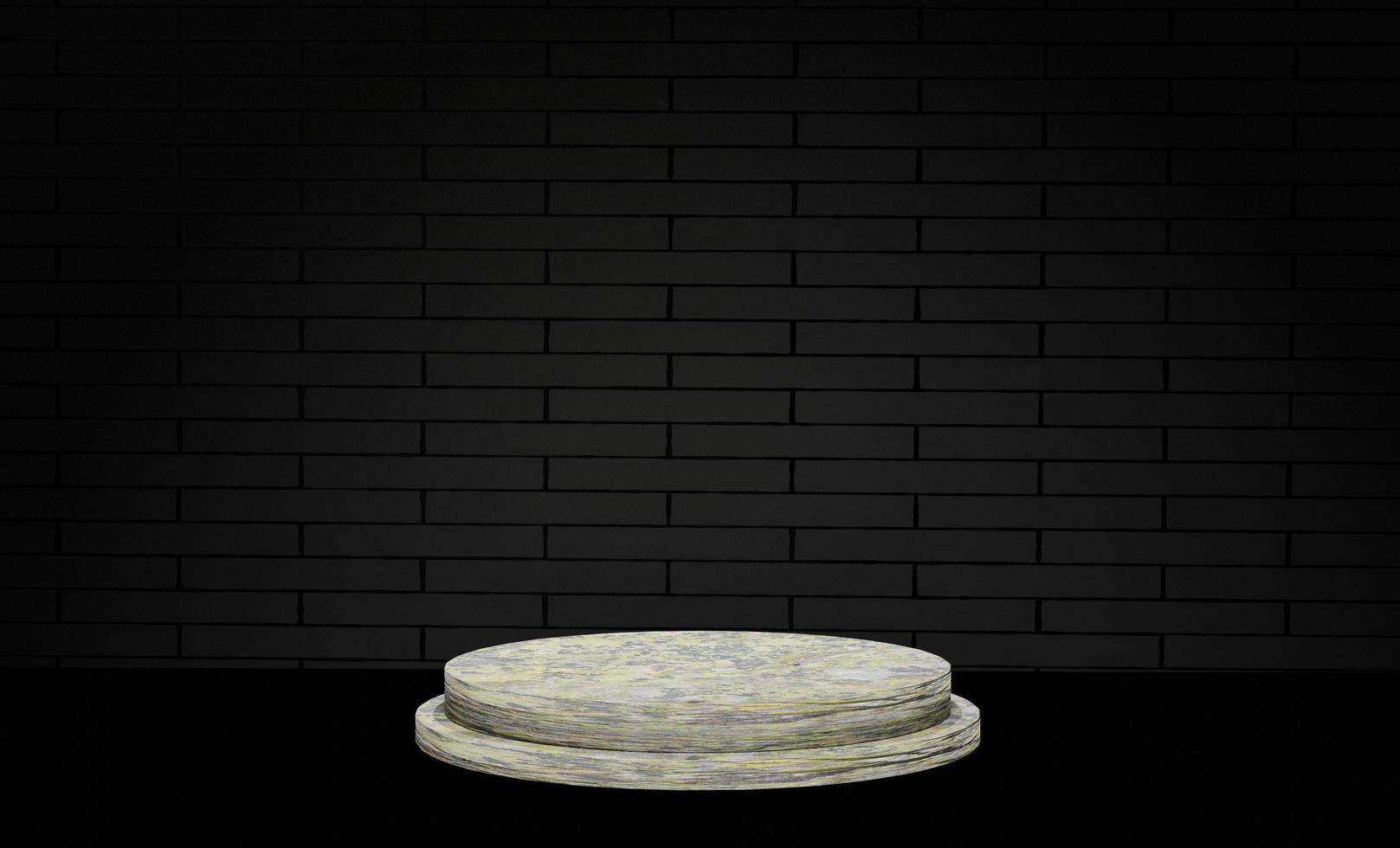 3d podium textur för produkt visa med svart bakgrund foto